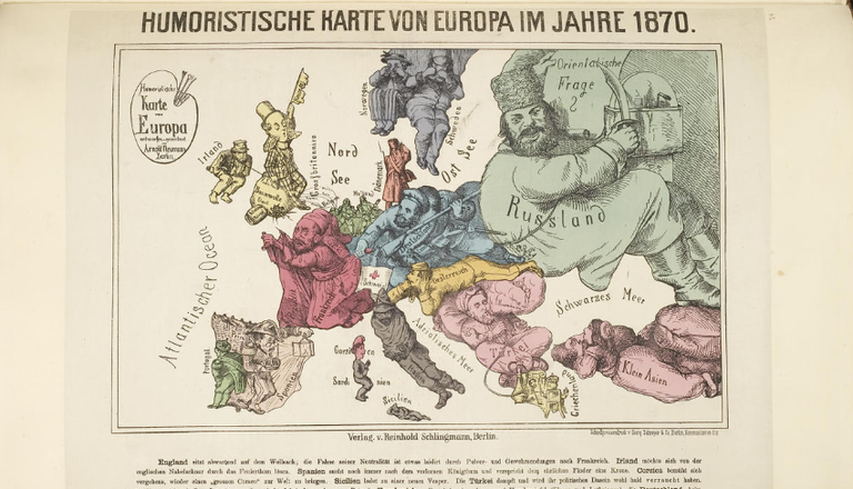 Humoristische Karte von Europa im Jahre 1870